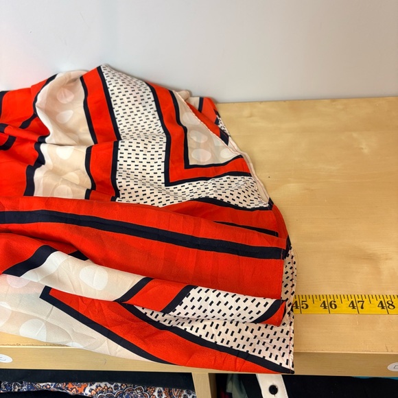 ELIZA J Poppy Stripe Scarf Print Crepe de Chine Bow Tie Back Maxi Gown Dress - Picture 14 of 16